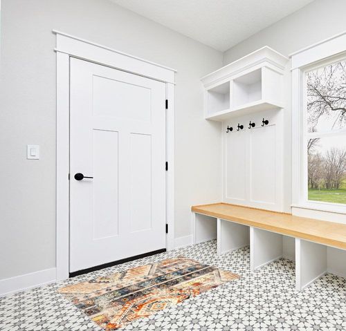 Wonnitar Boho Tribal Area Rug 3x5,Washable Ultra-Thin Entry Rug,Southwestern Non-Slip Living Room Rugs Farmhouse Distressed Bedroom Throw Mat for Apartment Bedside Bathroom,Khaki in White Modern Entryway