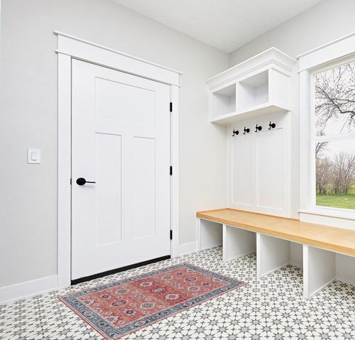 Dripex Vintage Washable Area Rug - 3x5 Boho Entryway Rug for Indoor Door Mat Low-Pile Non-Slip Bedside Rug Bedroom Oriental Medallion Floral Print Carpet Soft Accent Rug Farmhouse Office Home Decor in White Modern Entryway