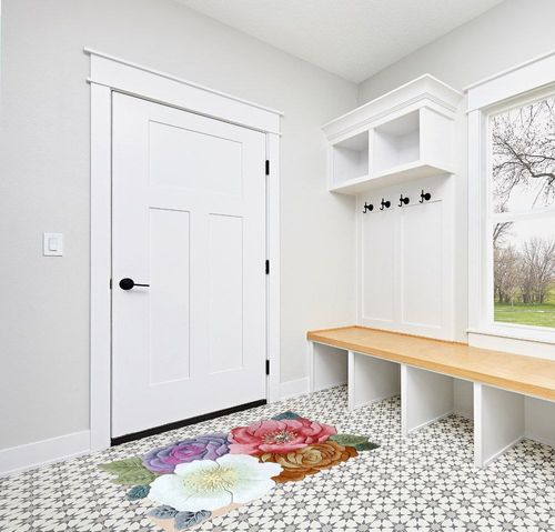 Modern Floral Area Rug 3x5 Sage Red Distressed Living Room Carpet Premium Soft Small Bathmat Machine Washable Dining Kitchen Runner Rugs Multi Home Office Doormat in White Modern Entryway