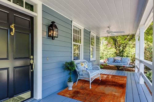 Rectangular Area Rug for Living Room, Bedroom, Burnt Orange Non-Slip Residential Carpet, Kitchen Rugs, Modern Abstract Geometric Art Oil Painted Floor Mat with Rubber Backing 5' x 8' in Light Blue Patio