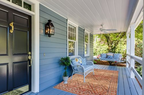 Rugs USA x Prabal Gurung Bagmati Machine Washable Area Rug, 5x8, Orange in Light Blue Patio