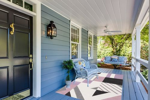 SAFAVIEH Hollywood Collection Area Rug - 5'3" x 7'6", Ivory & Purple, Mid-Century Modern Design, Non-Shedding & Easy Care, Ideal for High Traffic Areas in Living Room, Bedroom, Dining (HLW709D-5) in Light Blue Patio