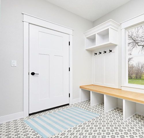 Addison Rugs Chantille ACN528 Blue 3' x 5 Indoor Outdoor Area Rug, Stain Resistant, Machine Washable, Non Shedding, Bedroom, Living Room, Dining Room, Kitchen Rug in White Modern Entryway