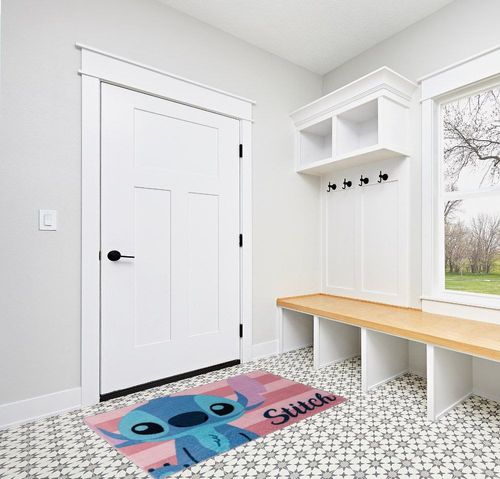 Gertmenian Kids Playroom & Game Room Carpet | Disney Lilo & Stitch Rug | Girls Bedroom Decor | 3x5 Ft Small, Pink, 19838 in White Modern Entryway
