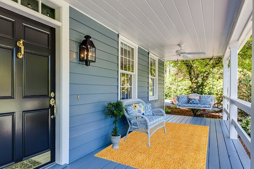 Rugs.com Zermatt Shag Collection Rug – 5' x 8' Sun Yellow Shag Rug Perfect for Bedrooms, Dining Rooms, Living Rooms in Light Blue Patio