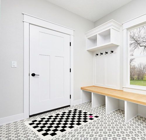 Wonnitar Modern Checkered 3x5 Area Rug,Washable Black and White Entry Rug Geometric Plaid Living Room Throw Mat,Non-Slip Soft Low Pile Checkerboard Bedside Carpet for Dorm Closet Dining Room in White Modern Entryway
