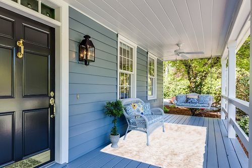 Paris Shag Collection 5' x 7' Ivory in Light Blue Patio