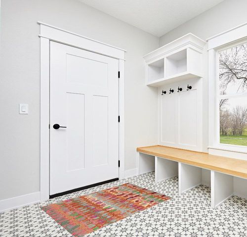 Dash and Albert Paint Chip Wool Area Rug - 3' x 5' Clay Graphic Hand Micro Hooked Accent Rug - Durable, High Traffic Areas Hallway, Living Room, Stairs in White Modern Entryway