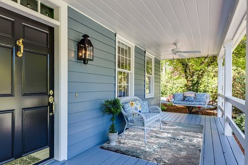 Blue Bohemian Stain Resistant Living Room Area Rug in Light Blue Patio