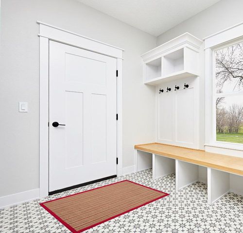 SAFAVIEH Natural Fiber Collection Accent Rug - 3' x 5', Brown & Red, Border Stripe Sisal Design, Easy Care, Ideal for High Traffic Areas in Entryway, Living Room, Bedroom (NF132B) in White Modern Entryway