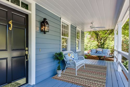 Random Earthtone Stripes Carnival Stripe  Bedroom, Living Room, Home Office, Dining Room Area Rug in Light Blue Patio