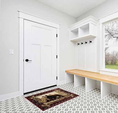 Rug Empire Rustic Lodge Grizzly Bear Cubs Area Rug, 39" L x 26" H in White Modern Entryway