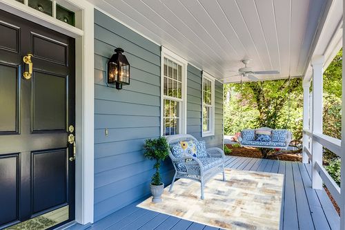 Mainstays Neutral Abstract Washable Area Rug, Abstract Neutral, 5'x7' in Light Blue Patio