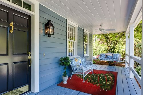 ALAZA Red Merry Christmas Tree Area Rug Rugs for Living Room Bedroom 7' x 5' in Light Blue Patio