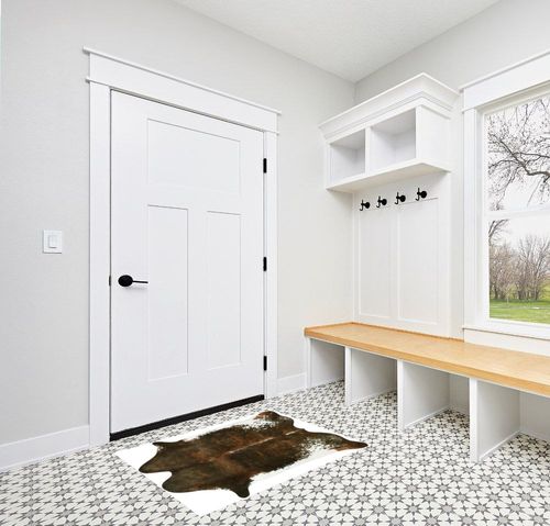 BENRON Cow Hide Rug 3x4ft Area Rug Ultra-Thin Cowhide Rug Skid Proof Cow Print Rugs for Bedroom Carpets Table Topper Wall Decor Cute Animal Rug Western Industry Style,Olive Green in White Modern Entryway