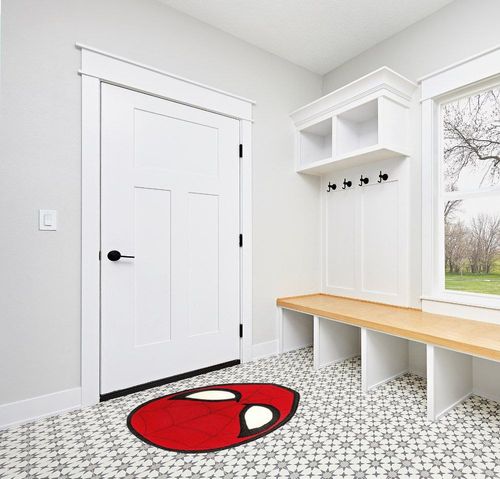 Marvel Spider-Man Mask Printed Area Rug | Indoor Floor Mat, Accent Rugs For Living Room and Bedroom, Home Decor For Kids Playroom | Comic Book Gifts And Collectibles | 52 x 35 Inches in White Modern Entryway