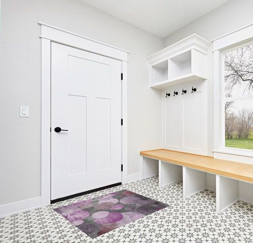 Addison Rugs Chantille ACN556 Red 2'6" x 3'10 Indoor Outdoor Area Rug, Stain Resistant, Machine Washable, Non Shedding, Bedroom, Living Room, Dining Room, Kitchen Rug in White Modern Entryway