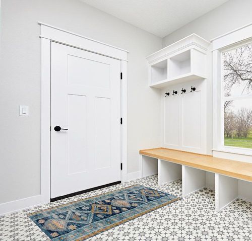 Bloom Rugs Tribal Geometric Blue Multicolor Runner - Boho 6 ft Runner for Entryways and Hallways (2'7" x 6') in White Modern Entryway