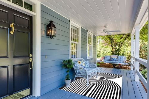 Minimalist Modern Black and White Area Rug 5x7 Mid-Century Arch Art Deco Rugs for Living Room Dining Room Bedroom Soft Thick Faux Wool Home Office Playroom Kitchen Carpet in Light Blue Patio