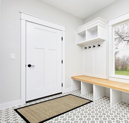nuLOOM Elijah Farmhouse Seagrass Runner Rug, 2' 6" x 6', Black in White Modern Entryway