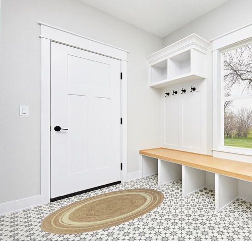 The Knitted Co. 100% Jute Area Rug Approx 6 Feet - Braided Design Hand Woven Natural White Rings Carpet - Home Decor for Living Room Hallways - Round Natural Fibers in White Modern Entryway