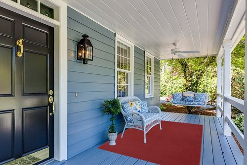 Nourison Essentials Indoor/Outdoor Brick Red 5' x 7' Area Rug, Easy -Cleaning, Non Shedding, Bed Room, Living Room, Dining Room, Backyard, Deck, Patio (5x7) in Light Blue Patio