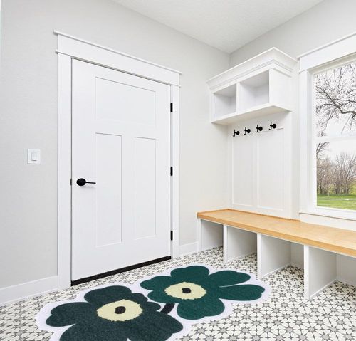 Flower Shape Bath Mats Green Shower Tub Mat Non Slip PVC Loofah Bath Mat Rug for Kitchen 50X80 cm in White Modern Entryway