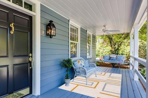 Well Woven Fiora Gold Modern Geometric Stripes & Boxes Pattern Area Rug 5x7 (5'3" x 7'3") in Light Blue Patio