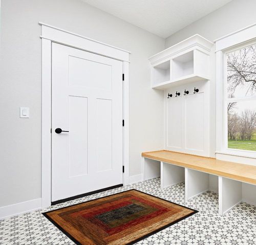 Home Dynamix Royalty Vega Contemporary Geometric Area Rug, Black/Brown, 43"x62" in White Modern Entryway