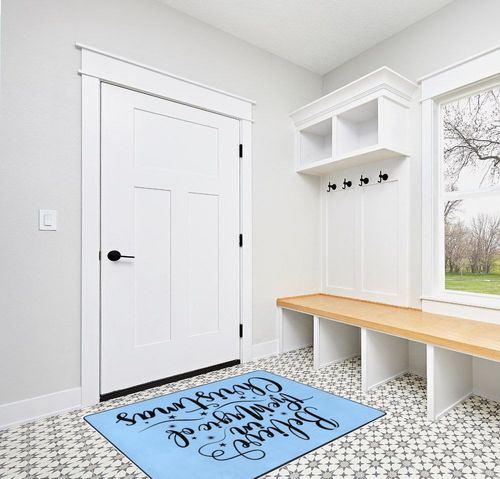LIICHEES Believe in The Magic of Christmas.Funny Christmas Area Rug 63x48in Washable Rugs for Living Room Bedroom Large Rug Indoor Decorative Carpet Yoga Mat in White Modern Entryway