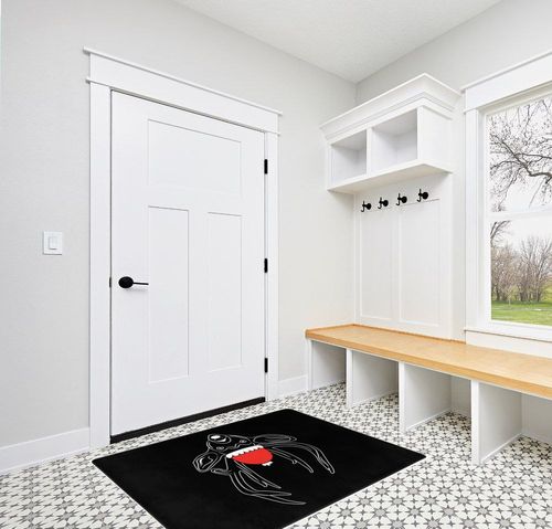 LIICHEES Christmas Deer Head Cap Area Rug 63x48in Washable Rugs for Living Room Bedroom Large Rug Indoor Decorative Carpet Yoga Mat in White Modern Entryway