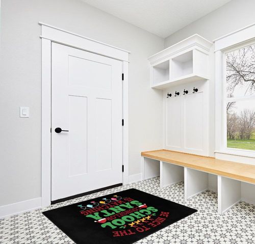 LIICHEES Be Nice to The School Counselor Santa is Watching Christmas Area Rug 63x48in Washable Rugs for Living Room Bedroom Large Rug Indoor Decorative Carpet Yoga Mat in White Modern Entryway