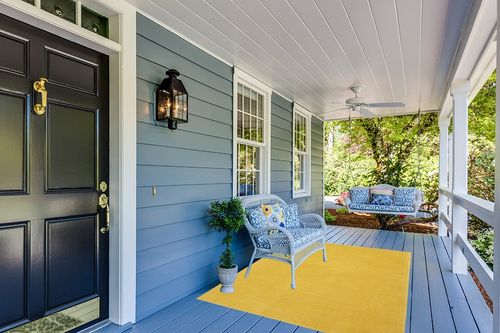 Nourison Essentials Indoor/Outdoor Yellow 5' x 7' Area Rug, Easy -Cleaning, Non Shedding, Bed Room, Living Room, Dining Room, Backyard, Deck, Patio (5x7) in Light Blue Patio