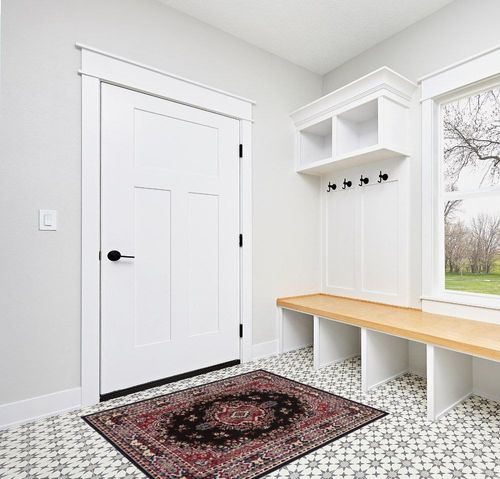 Home Dynamix Premium Sakarya Traditional Medallion Border Area Rug, Black, 3'7"x5'2" Rectangle in White Modern Entryway