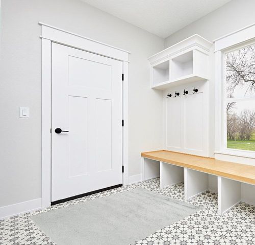 Paris Shag Collection 4' x 6' Sage in White Modern Entryway