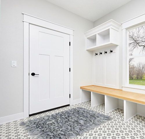 Oregon Handmade Tufted Light Gray Area Rug Gracie Oaks Rug Size: Rectangle 4' x 6' in White Modern Entryway