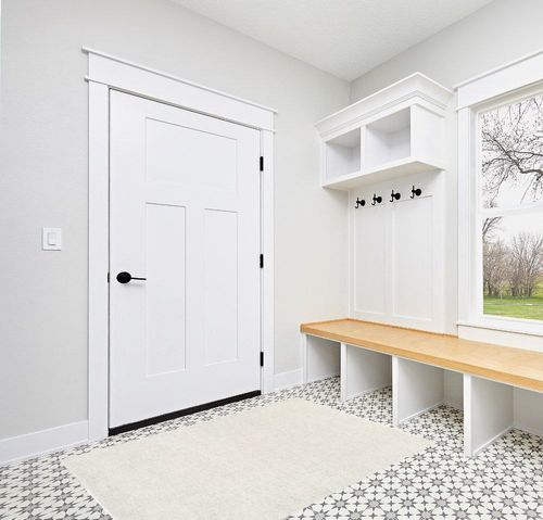 Hinerman Handmade Tufted White/Slate Area Rug Laurel Foundry Modern Farmhouse Rug ... in White Modern Entryway