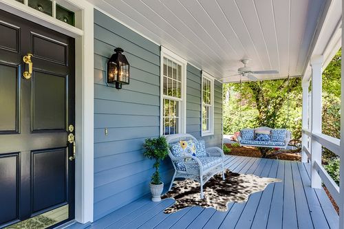 MustMat Faux Cowhide Rug Black and White Cow Print Area Rug Large Animal Hide Carpet Western Decor 5.2ft x 6.6ft in Light Blue Patio