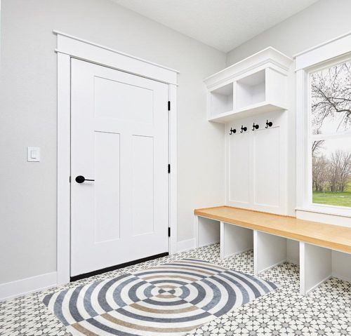 nuLOOM Modern Swirls Machine Washable Area Rug 4' x 6' in Blue in White Modern Entryway