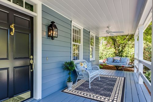 Antep Rugs Alfombras Modern Bordered 5x7 Non-Skid (Non-Slip) Low Profile Pile Rubber Backing Indoor Area Rugs (Navy Blue, 5' x 7') in Light Blue Patio