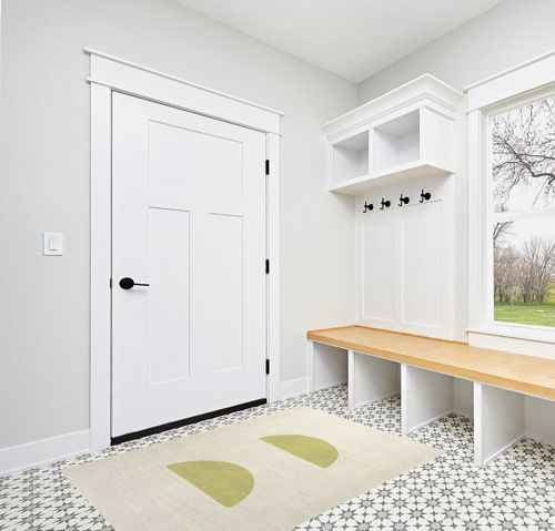 Ashaunti Minimalist Geometric Machine-Washable Cream/Yellow 3 ft. x 5 ft. Area ... in White Modern Entryway