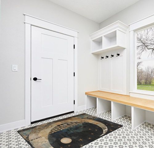 Minimalist Moon Stars Design Area Rugs 4 ft x 6 ft Soft, Fluffy, Non-Slip Perfect for Indoor, Bedroom, Nursery, Living Room, and Kitchen Durable & Washable Carpet AR-069186206 in White Modern Entryway