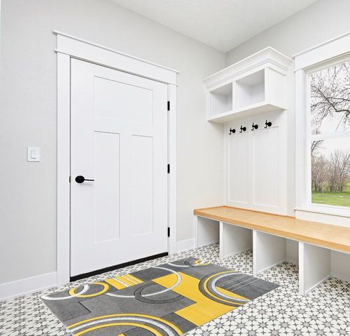 GLORY RUGS Area Rug Modern Soft Hand Carved Contemporary Floor Carpet with Premium Fluffy Texture for Indoor Living Dining Room and Bedroom Area (4x6, Yellow) in White Modern Entryway