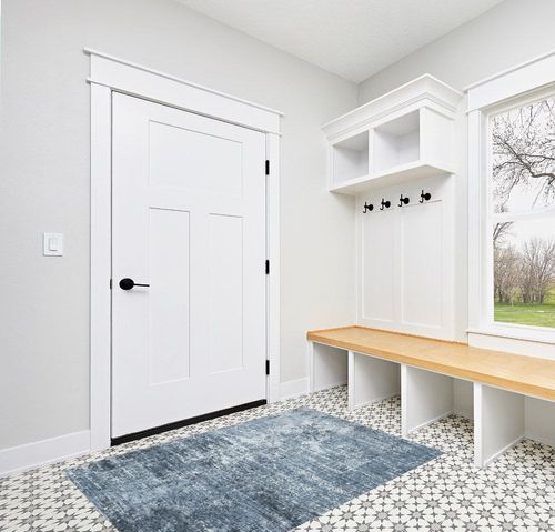 Dripex Modern Abstract Collection Area Rug, Washable 4x6 Rug Soft Fluffy Indoor Carpet Area Rugs for Living Room Bedroom Kids Rooms, Dark Blue Non-Slip Faux Fur Throw Rug Floor Mats for Home in White Modern Entryway