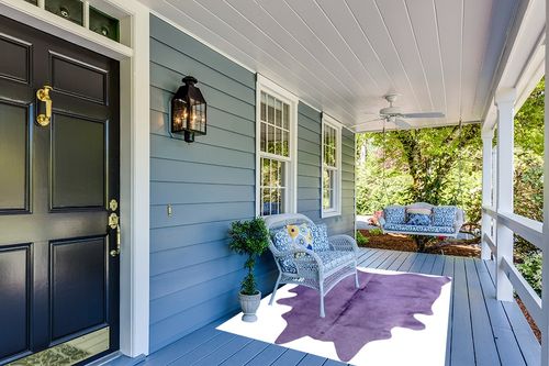 Natural Geneva Cowhide Area Rugs for Living Room and Bedroom | Handmade 100% Cow Rug with Low Pile | Shed-Resistant Home and Office Rug, Purple, 5 ft x 7 ft in Light Blue Patio