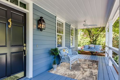 LUXE WEAVERS Euston Gray 5 x 7 Abstract Modern Area Rug in Light Blue Patio