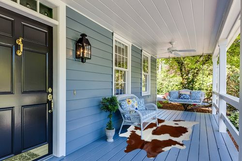 A-STAR Brown & White Cowhide Leather Rug Natural Premium Cow Skin Hide Hair on Area Rug for Living Room Décor 5ft x 7ft (152 CM X 213 CM) XX-Large in Light Blue Patio