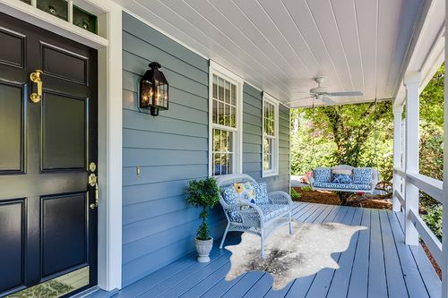 Loloi II Odessa Collection ODE-02 Silver/Grey 5' x 6'-6" Area Rug in Light Blue Patio