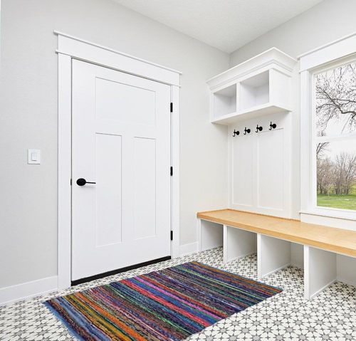 Ekakshx Multi Color Chindi Rag Rug 4X6' | Hand Woven Rug & Reversible Runner Rug | Recycled Cotton Colorful Chindi Rug for Living Room Kitchen | Rustic Rug | Runner Rugs (4 * 6 Feet, Blue Color) in White Modern Entryway