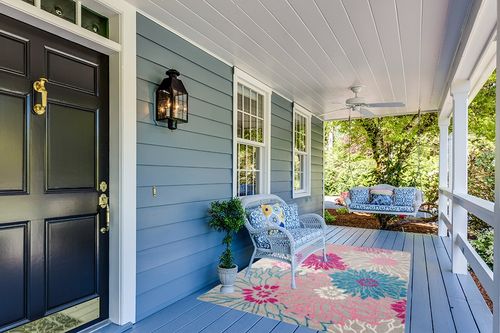 Nourison Passion Grey 5'3" x 7'3" Area-Rug, Floral, Farmhouse, Easy-Cleaning, Non Shedding, Bed Room, Living Room, Dining Room, Kitchen, (5' x 7') in Light Blue Patio